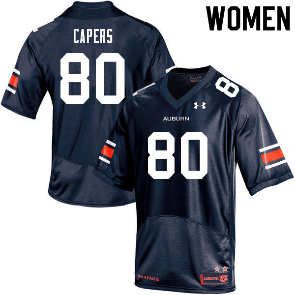 Women #80 Ze'Vian Capers Auburn Tigers College Football Jerseys Sale-Navy - Click Image to Close